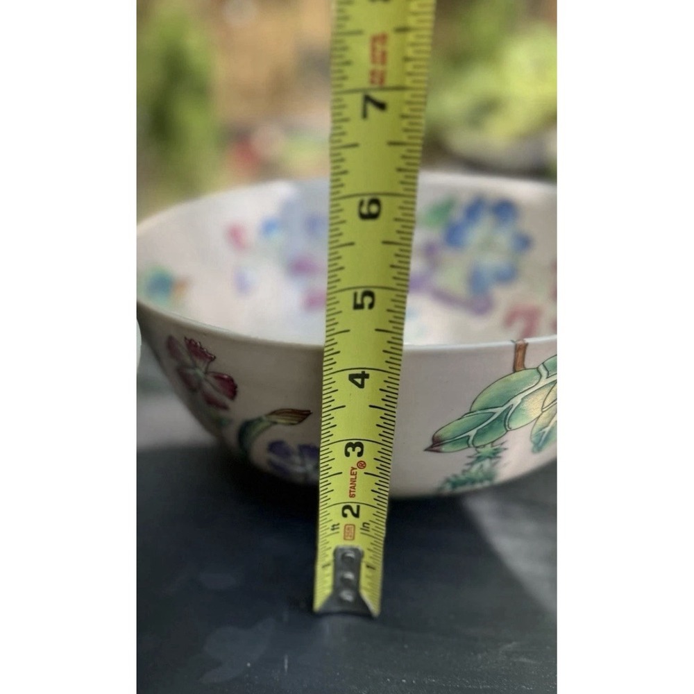 Vintage Chinoiserie Porcelain Fruit Bowl Butterfly Berry Botanical Large - Picture 11 of 12